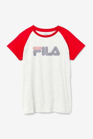 FILA Baseball Tee Shirts Light / Red,Womens Clothing | CA.ITFUBG572